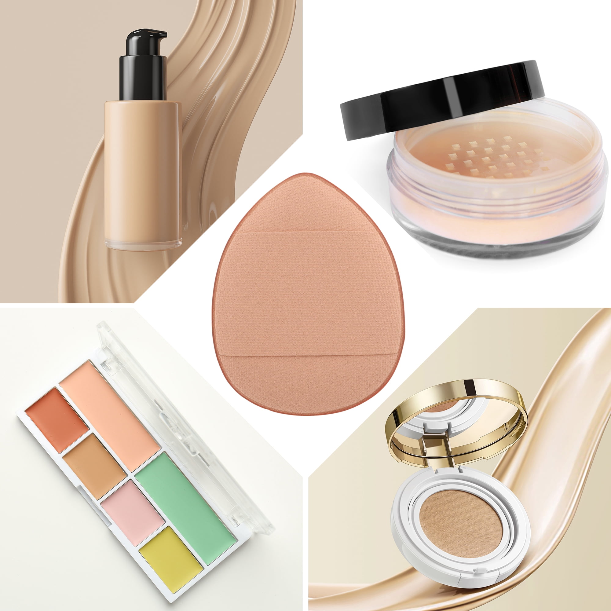 Unique Bargains 1 Pc Reusable Mini Face Makeup Sponge for Bedrooms Makeup Application Nude