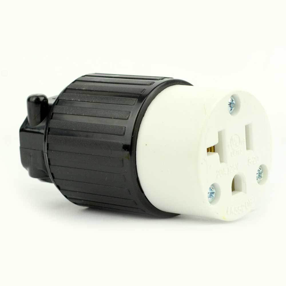 Side Ways Electric Receptacle 3 Wire, 20 Amps, 125V, NEMA 520R Female Plug