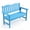 Blue, variant on All-Weather 2-Person Outdoor Bench, 47 in Slatted Poly Lumber Patio Porch Bench w/ Curved Backrest, Wide Armrests, Stainless Hardware & 800 lb Capacity for Yard, Deck