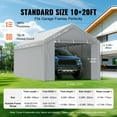 thumbnail image 3 of Carport Replacement Canopy Cover Top & Side Wall 10 x 20 ft Garage Tent Shelter Tarp Heavy-Duty Waterproof & UV Protected, 3 of 7