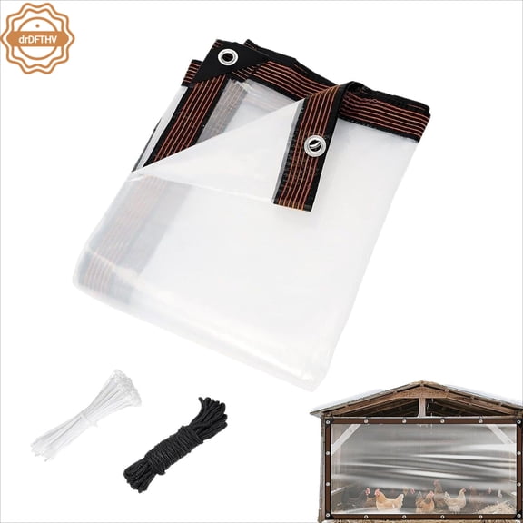 Clear Tarp Patio Cover, Clear Patio Enclosure, Heavy Duty Waterproof Winter Porch Tarp