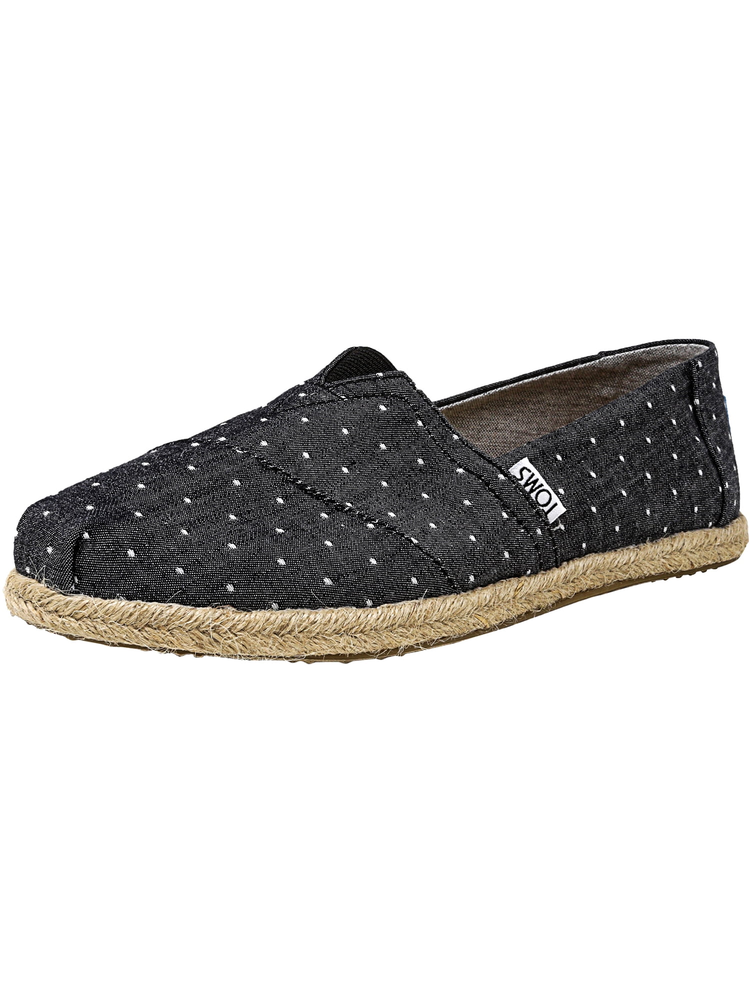 Toms Women's Classic Chambray Rope Sole Black Dot AnkleHigh Canvas