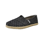 Toms Women's Classic Chambray Rope Sole Black Dot Ankle-High Canvas Slip-On Shoes - 6.5M