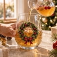 thumbnail image 5 of Christmas Stemless Wine Glasses, Embossed Holiday Tumbler Cups Set for Party, Festive Table Decor, 5 of 5