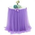 thumbnail image 2 of Tulle Table Skirts, Ongmies 1PC Tulle Tablecloths, Birthday Table Cloths Ruffle Tutu Table Skirt Stretch Fitted Table Covers for Party Wedding Reception Banquet Decor, 2 of 7