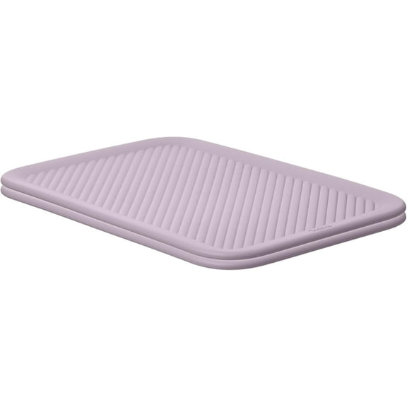 Superio Ribbed Collection - Decorative Plastic Open Home Storage Bins Organizer Baskets, Lilac (Parent) Container Boxes for Organizing Closet Shelves Drawer Shelf (Lid - Medium (5 Liter), 2 Pack)