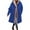 Blue, variant on Woman's Trendy Large Hooded Thicken Fleece Liner Solid Colored Long Sleeve Loose Fitting Button Large Pocket Outerwear Jacket Coat