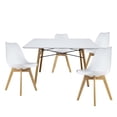 thumbnail image 1 of Set de comedor Oslo Mundo In Melamina 120 Blanco 4 sillas Frankfurt Blanco Minimalista, 1 of 15