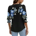 thumbnail image 6 of Xdegoge 3/4 Sleeve Tops for Women Plus Size Floral V Neck T Shirt Summer Fashion Tunic Shirts Dressy Casual Loose Fit Blouses, 6 of 8