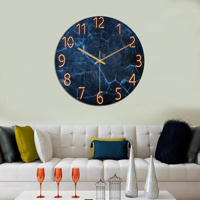 Gran reloj de pared decorativo de cristal Colco Relojes de pared 3D silenciosos sin tic reloj de habitación