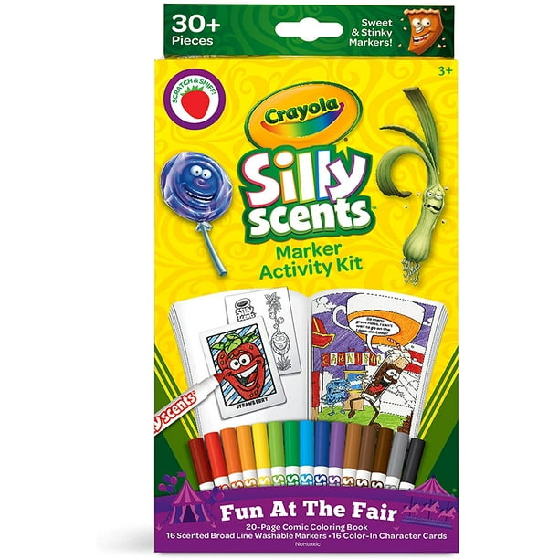 Crayola Silly Scents Coloring Book & Scented Markers, Fair Coloring