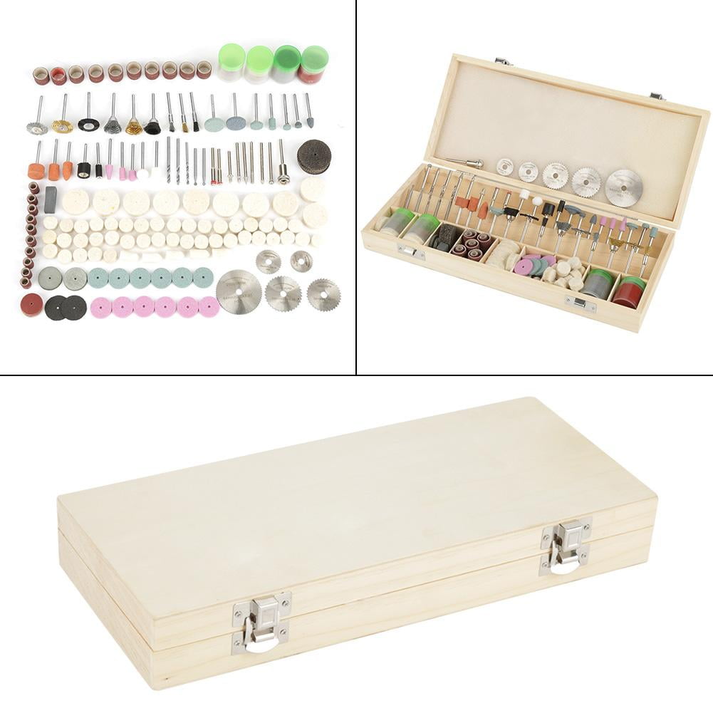 DIY household Rotary Tool Accessory Kit Sets 242Pcs In Wooden Storage Box