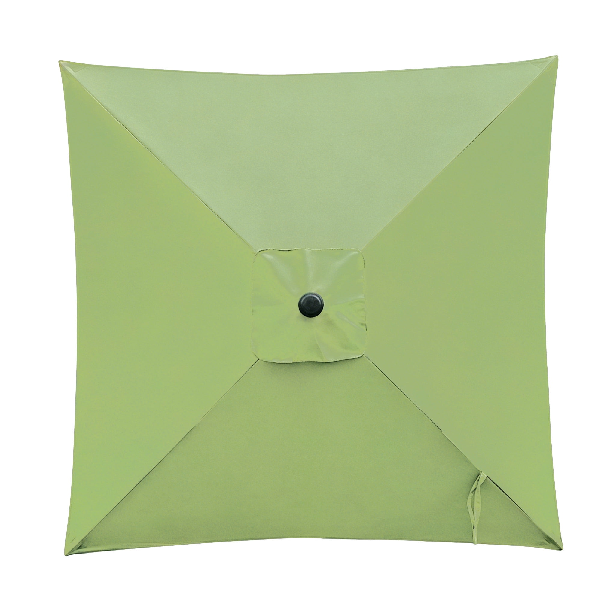 Kool 6.5 ft Square Outdoor Patio Market Umbrella with Push Button Tilt and Crank Handle, Green