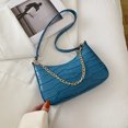 thumbnail image 1 of Vintage mujer PU cocodrilo patrón axila bolsa cadena Hobos bolso (azul) Tmvgtek Para estrenar, 1 of 8