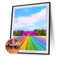 thumbnail image 1 of Cuadros Decorativos Kit de pintura de diamantes DIY Campos de arco iris Cuadro de arte de diamantes de imitación redondos completos Ehuebsd embutido en tela, 1 of 1