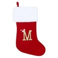 thumbnail image 2 of 19 Inches Monogram Christmas Stockings with Letters, Large Super Soft Christmas Stockings Red Velvet with White Super Soft Plush Cuff for Christmas Xmas Tree Holiday Fireplace Family Decor Gifts, 2 of 5