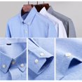 thumbnail image 5 of Mens Long Sleeve Oxford Plaid Striped Casual Shirt Front Patch Chest Pocket Tops, 5 of 9