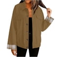 thumbnail image 2 of Stamzod Fall Jackets for Women 2025 Solid Color Turndown Button Down Jacket Casual Long Sleeve Women's Outerwear Khaki S, 2 of 7