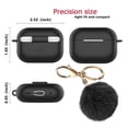 thumbnail image 5 of Airpods Pro 2 Case Cover 2022, Njjex Soft Silicone Skin Cover Shock-Absorbing Protective Case with Keychain Fur Ball for New Apple Airpods Pro 2nd Gen Case (black), 5 of 7