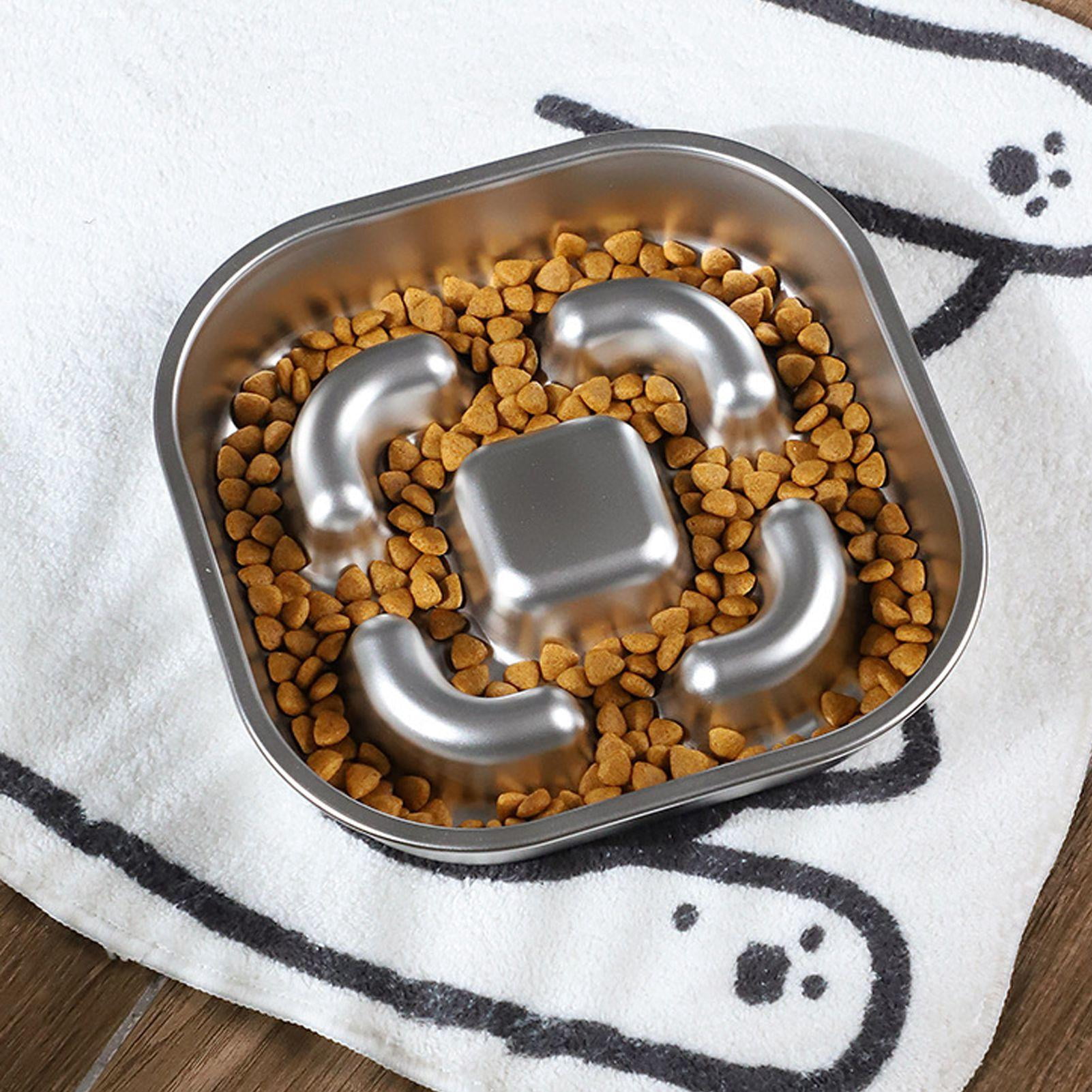 BOKYAN Stainless Steel Slow‑Feeder Dog Bowl – Anti‑Slip, 3‑Cup Capacity, Dual‑Sided for Healthy Eating, Dishwasher Safe