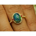 thumbnail image 3 of ArtPalacebyMitika Lab Black Fire Opal & Ruby Ring, Multi Gemstone 925 Sterling Silver, 18k Yellow Gold Plated Ring, Black Opal Promise Ring, A Perfect For Her, 3 of 7