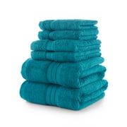 Mellanni Bath Collection 6-Piece Towel Set, 100% Terry Cotton, Teal