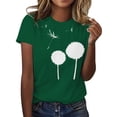 thumbnail image 2 of Women's Short Sleeve T-Shirt WCJM Women's Casual Summer Dandelion Print Crew Neck Loose Short Sleeve T-Shirt Women Spandex Shirts, 2 of 3