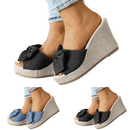 

Vedolay Summer Sandals Sandals for Women Dressy Summer Cut Out Buckle Ankle Strap Wedge Platform Sandals White 7