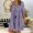 Purple, variant on Dresses for Women 2023 Plus Size Summer Casual Midi Dresses For Women 2023 Women V-Neck Printing Flare Sleeves Leisure Time On Vacation Short Sleeves Dress
