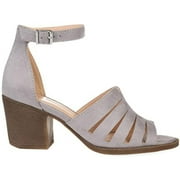 Brinley Co. Womens Caged Ankle Strap Sandal Grey, 10 Regular US