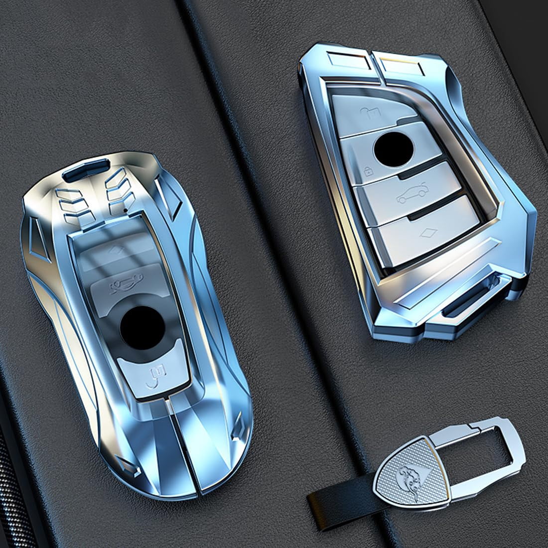 Key Cover Case, Zinc Alloy Key Fob Shell Compatible for BMW X1 X3 X4 X5 X6 1 2 4 5 6 7 M3 M5 M6 GT3 GT5 G30