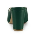 thumbnail image 3 of BLISSFUL STEP Women's Pointed Toe Chunky Heels Slides Mules Green US 9, 3 of 6