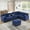 Blue-3A, variant on Alexent Sectional Sofa, 2 Seater Modular Sofa with USB Charging Corner Table , for Living Room, Office, Apartment, Blue