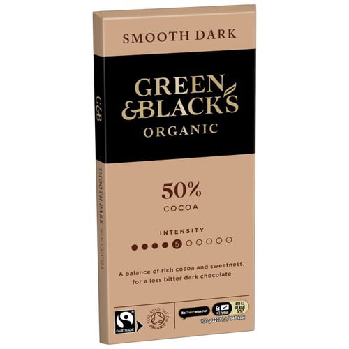 Green & Black's Smooth 50% Dark Chocolate Bar 90g, British Import (Pack of 3)