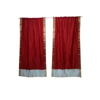 Mogul Burgundy 2 Sari Curtain Drape Panel Window Treatment 84 inch