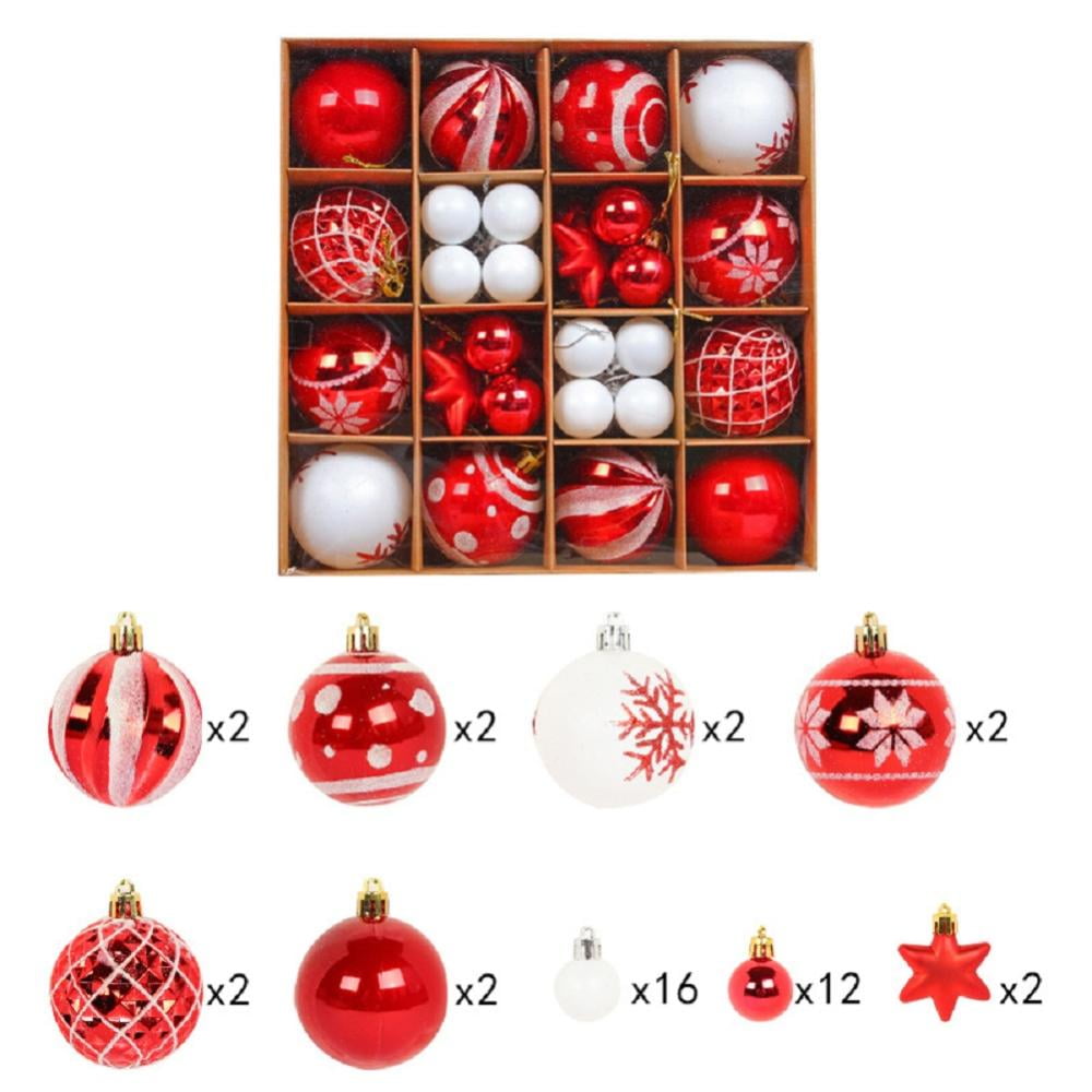 Esaierr Painted Ball Christmas Balls Tree Ornaments Plastic Balls Wreath Garland Holiday Indoor