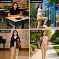 thumbnail image 3 of Beverly Hills Polo Club Girls School Uniform Pants Stretch Skinny Fit Pants 2 Pack, 3 of 7