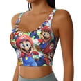thumbnail image 2 of Saiise Mario Print Crop Tops Sports Bra For Women Workout Cropped Tank Top Yoga Shirts Athletic Undershirts -, 2 of 7
