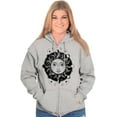 thumbnail image 4 of Celestial Sun Symbolic Spirit Animal Womens Plus Size Graphic Zipper Hoodie Brisco Brands 5X, 4 of 5