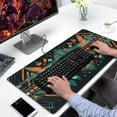 thumbnail image 3 of Rectangle Boho Style Mandala Mouse Mat, Gothic Cool Mousepad with Design, Large Non-Slip Rubber Gaming Mouse Pad with Stitched Edges, Office Mouse Pad for Women Men Kids, 31.5x15.7in, 3 of 7