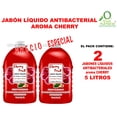 thumbnail image 2 of Twin Pack Cherry Fruit VivoNatural Jabón Líquido Antibacterial para manos y cuerpo 5 litros, 2 of 5