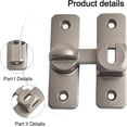 thumbnail image 2 of Cierres abatibles de aleación de aluminio, cerradura y pestillos de 90/180 grs, cerradura de puerta de seguridad con hebilla para jardín, ventana, gabinetes, baño (gris-2 piezas), 2 of 3