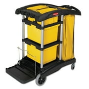 Rubbermaid Commercial HYGEN HYGEN M-fiber Healthcare Cleaning Cart, 22w x 48-1 4d x 44h, Black Yellow Silver by RUBBERMAID COMMERCIAL PROD.