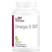 Bariatric Advantage Omega-3 300 EPA DHA Fish Oil Capsules, Concentrated Source of Fatty Acids from Sustainably Sourced Cold Water Fish - Lemon Lime, 270 Softgels