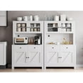 thumbnail image 4 of Kitchen Pantry Cabinet with Microwave Stand, Freestanding Hutch with Drawers, Doors & Adjustable Shelves, Buffet Cabinet with Storage, Food Pantry for Kitchen, Dining Room, White, 4 of 8