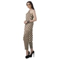 thumbnail image 3 of Moomaya Womens Printed One Shoulder Double Bell Sleeve Kurti Pant Set Ethnic Clothing Sets For Women, 3 of 7