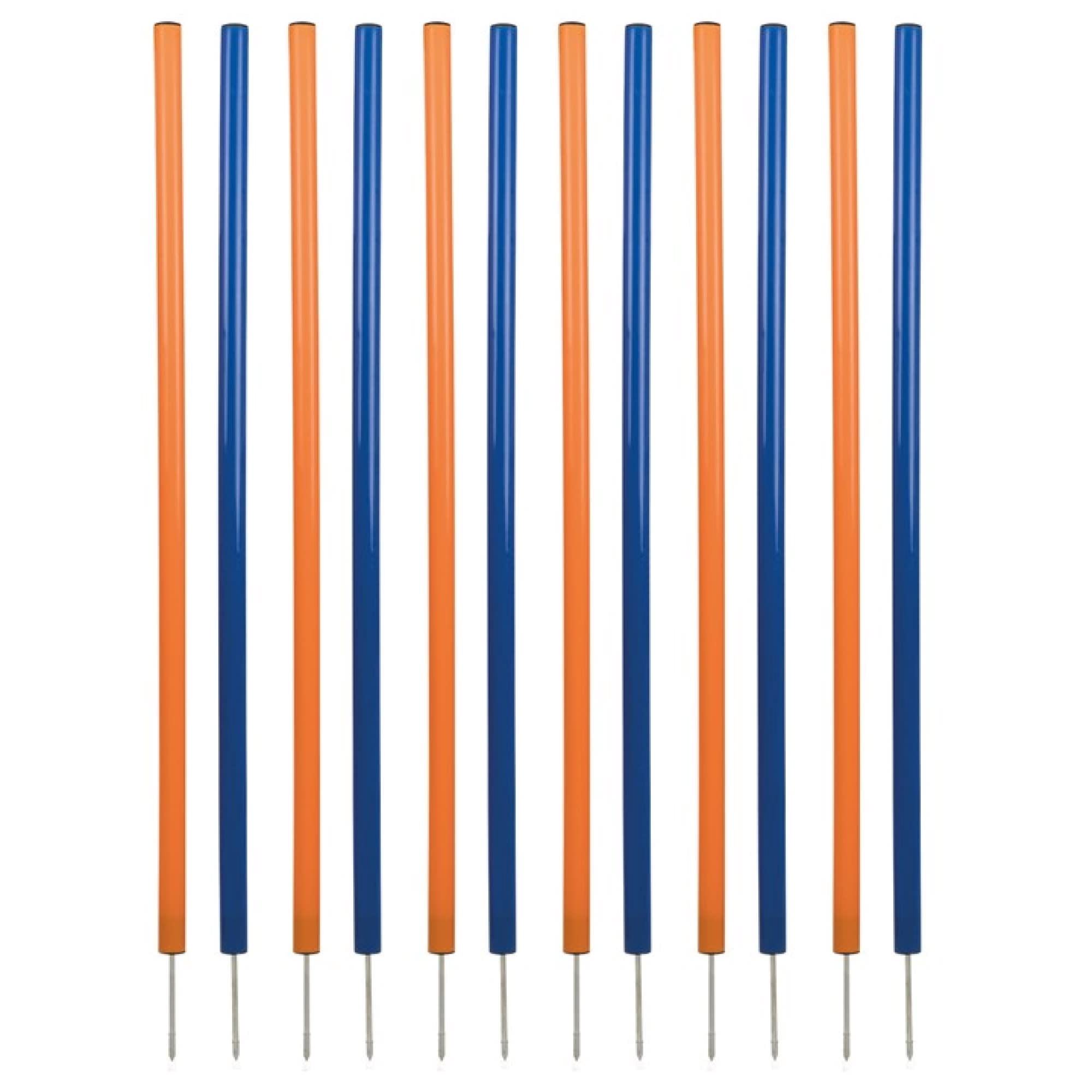TRIXIE Dog Agility Slalom Set, Portable Dog Training Poles, Agility Weaving Poles, 12 pcs