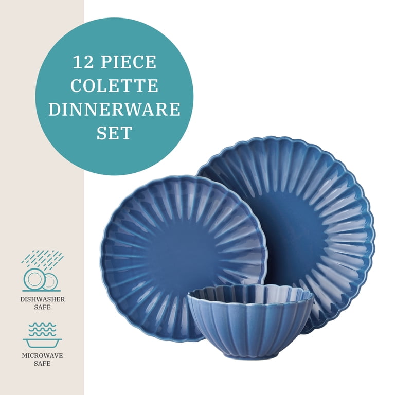 Free Shipping! The Pioneer Woman Colette 12-Piece Blue Stoneware