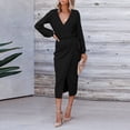 thumbnail image 4 of RATTOYY Casual And V ANeck Knit Belted Sweater Dress For Women Autumn Winter Travel Chic Dresses, 4 of 6