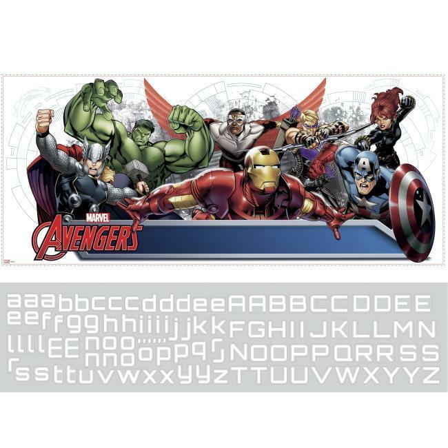 MARVEL ALL STARS FAUX WIDE WINDOW CHILDRENS BEDROOM PLAYROOM DECAL STICKER 